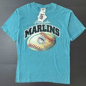 Vintage 1997 Florida Marlins Tshirt Men's Large MLB Lee Sports 90s Deadstock NWT
